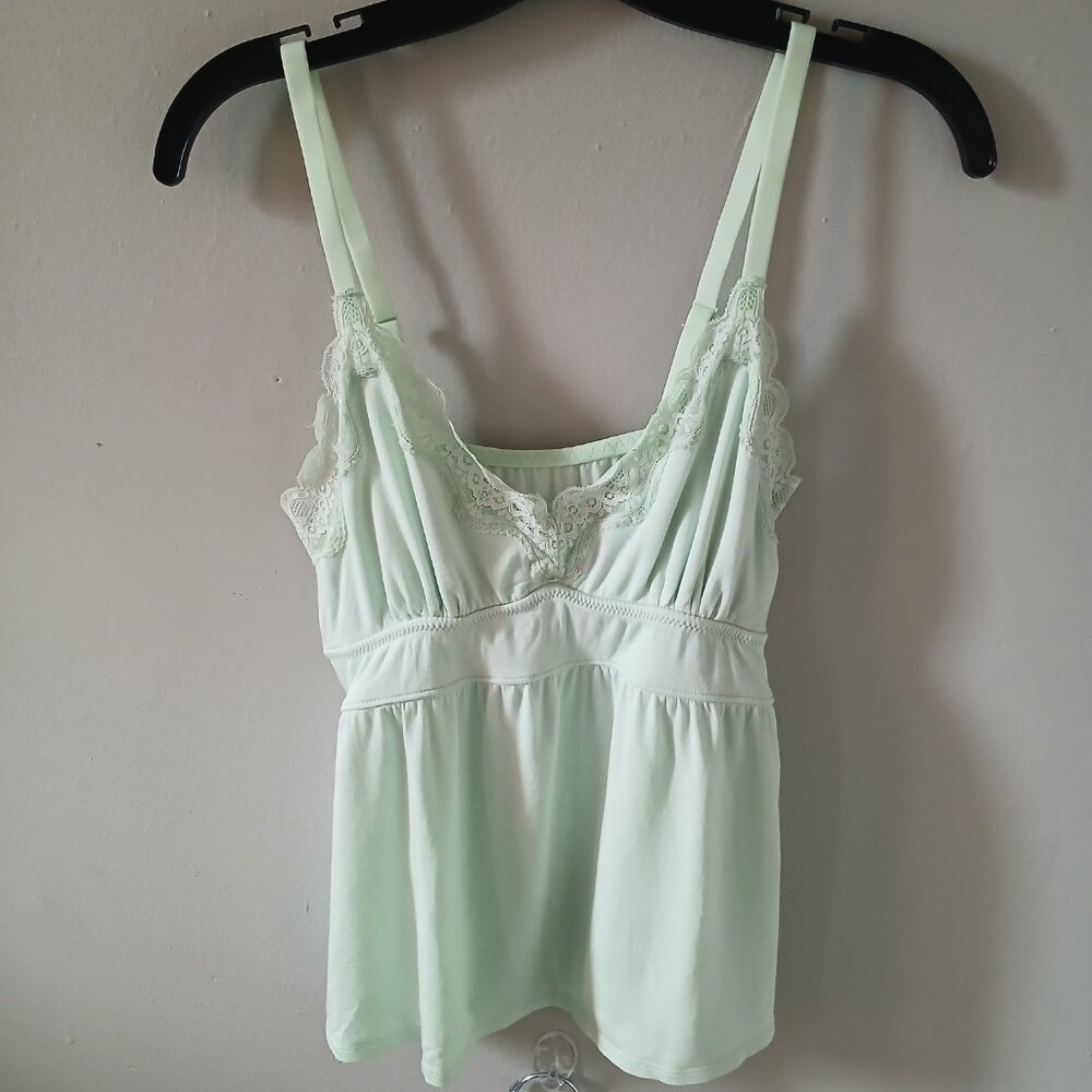 Knix‎ Pajama Set Size Medium Mint Green Lace Cami and Shorts - Picture 2 of 11